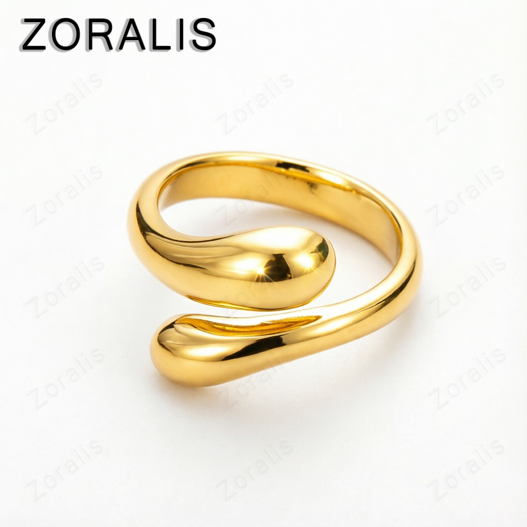 Statement Cocktail Ring - トレンド商品 人気ブランド 18Kゴールド ウォータードロップリング 女性用 ファッション