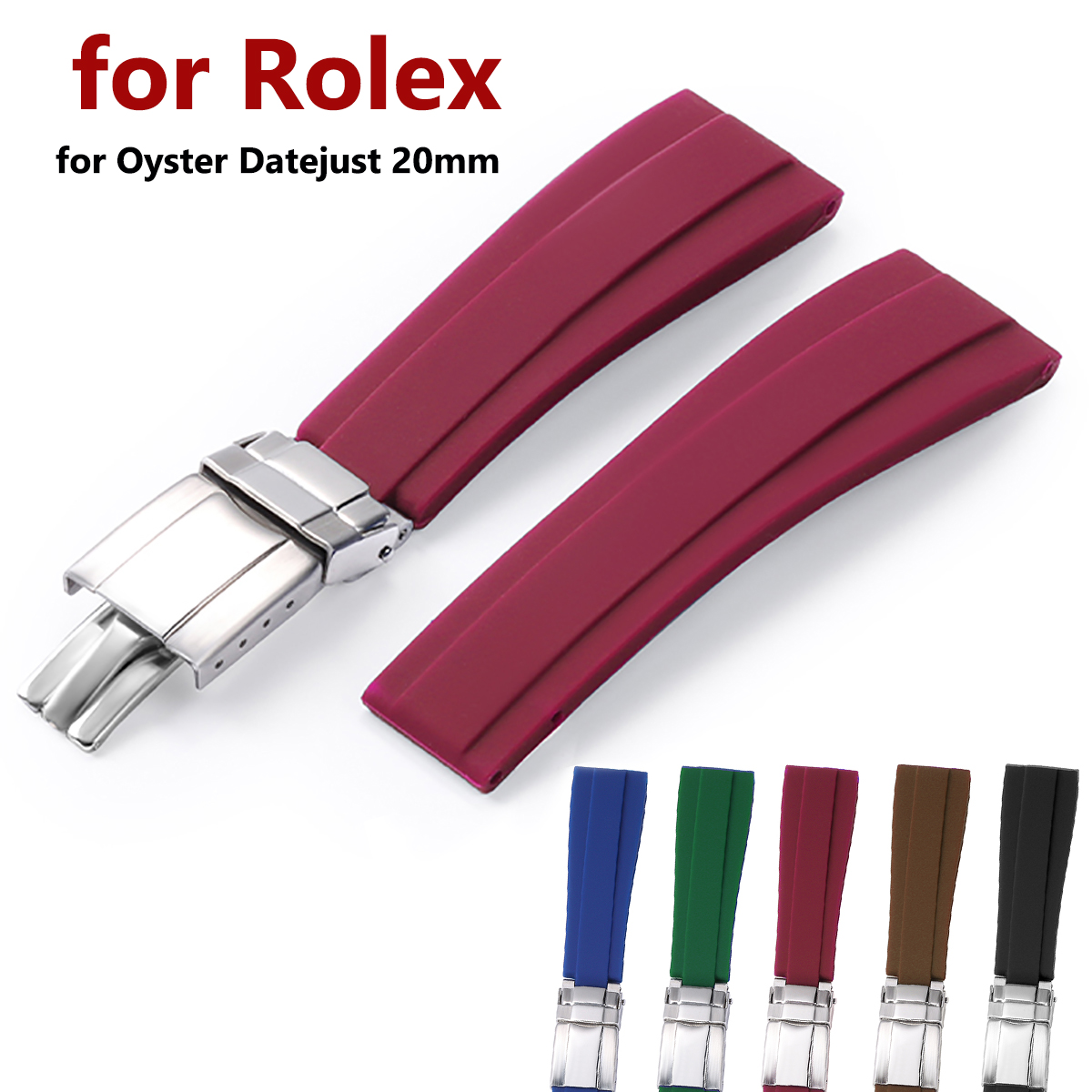 Jewelry Rolex Watches - 時計バンドロレックスオイスターデイトジャストデイトナサブマリーナ GMT 20 ミリメートル防水ラバー時計バンドバンド男性スポーツブレスレット