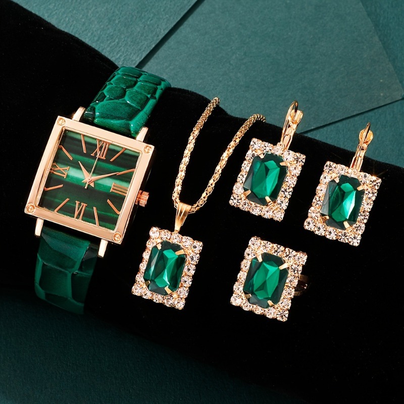 Jewelry Watches Vintage - 5個セット レディース腕時計 ヴィンテージ スクエア ローマ数字 クォーツ