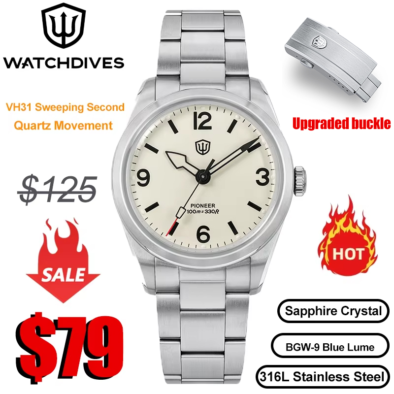 Jewelry Watches Vintage - Watchdives WD1960S V2 ウォッチ VH31 スイープセカンドムーブメント