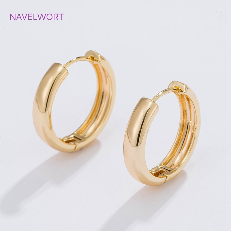 Gold Plated Ring - 6 サイズのゴールドメッキサークルフープイヤリング女性ギフト、高品質のシンプルなラウンドイヤリング女性ファッションジュエリー