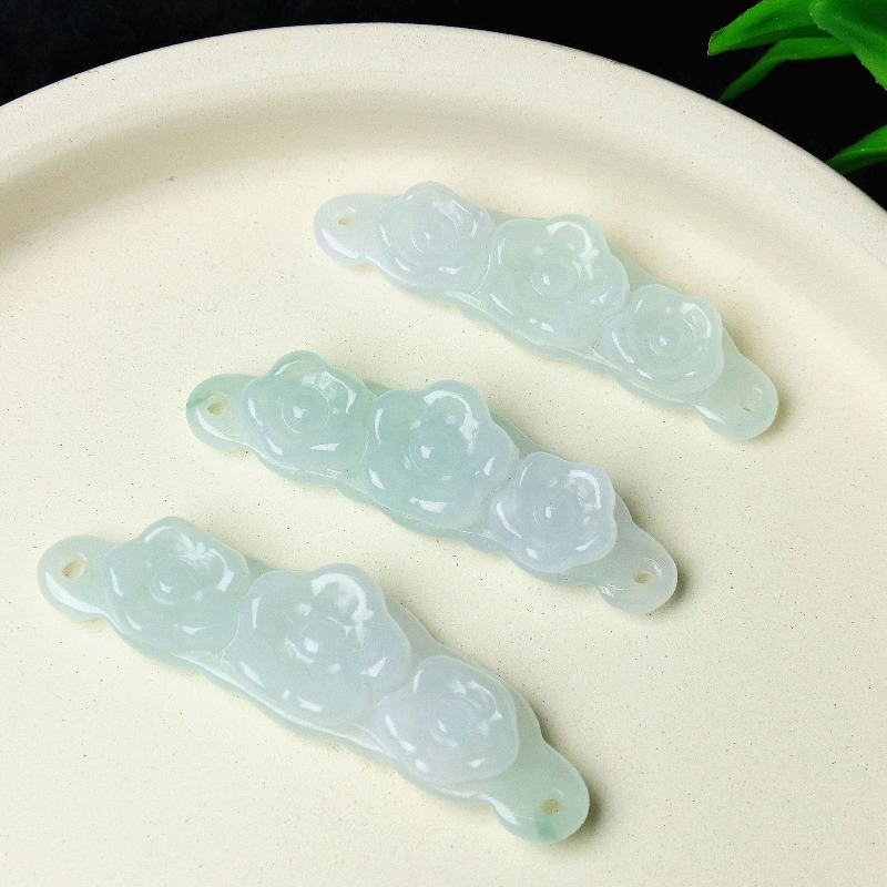 Luxury Gifts Jewelry & Watches Namfleg Mostar - 1pc 天然翡翠エメラルドフラワーハンドカード DIY アクセサリー高級ジュエリーファッションジュエリー絶妙なリアルチャームギフト女性男性