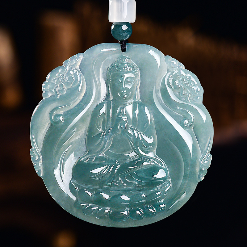 Luxury Gifts Jewelry & Watches Namfleg Mostar - 天然ビルマ翡翠仏陀ペンダントネックレス宝石本物の翡翠ヴィンテージデザイナージュエリー高級お守り女性へのギフト