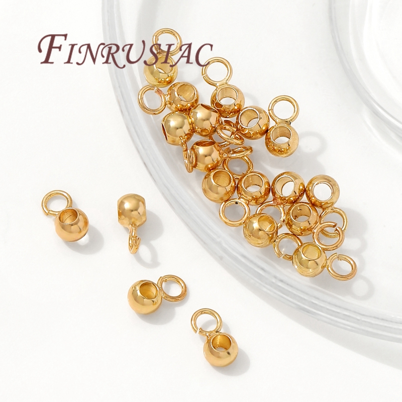 Gold Plated Ring - KC ゴールドメッキベイル、オープンリング付き、ペンダント用ベイル、ジュエリーベイル、DIY ブレスレットアクセサリー、ネックレスベイル