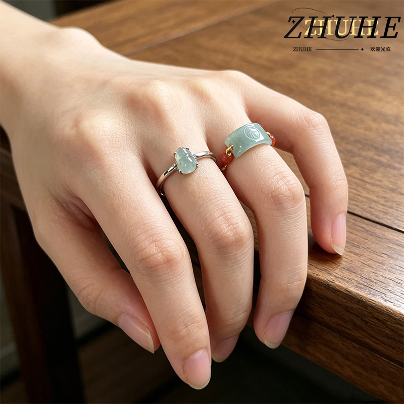 Eve Jewelry & Watches Distribuidor Oficial Rolex Buenos Aires - 男性女性用ボヘミアンスタイルリングジュエリーアクセサリー、銅合金彫刻入り翡翠風フィンガーリング、イブ用調節可能なレトロジュエリー
