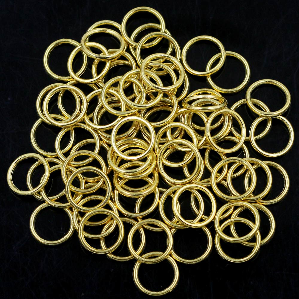 Gold Plated Ring - 500個 オープンジャンプリング 合金 ゴールドメッキ ラウンド 6mm