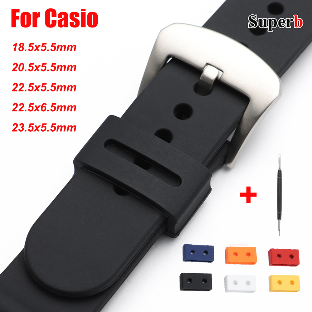 Watch Strap Replacement - カシオ用ラバーリング時計ストラップループシリコン交換用時計バンドキーパーホルダーリテーナー可動式ウォッチリングサークルツール付き