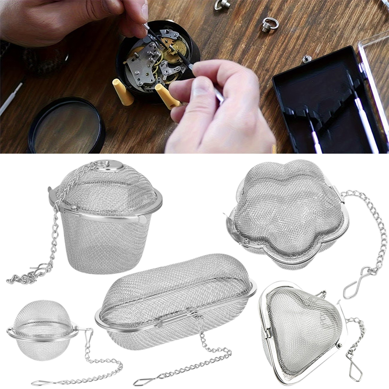 Jewelry Eyewear Watches & Accessories - ステンレススチール製時計クリーナーメッシュバスケット サウンドウェーブテクノロジークリーナーバスケット ジュエリー、アイウェア、部品用マルチサイズ