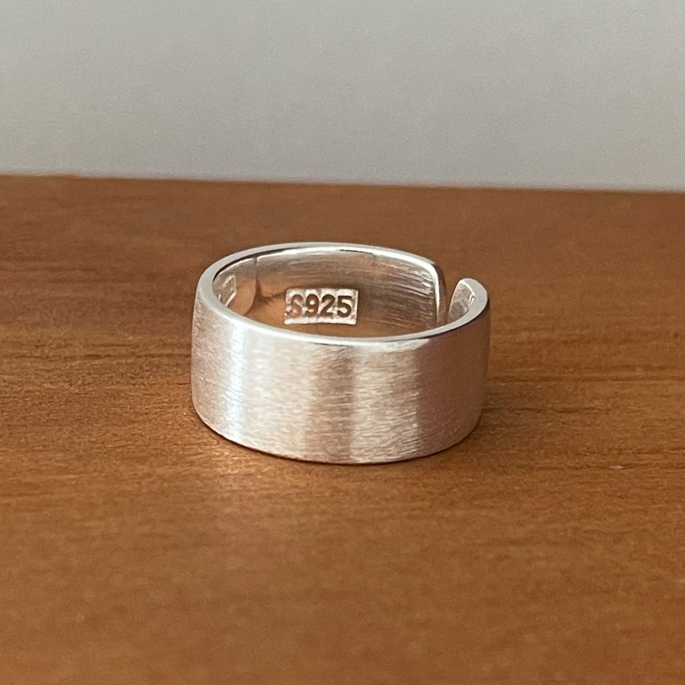 Statement Cocktail Ring - BF クラブ 925 スターリングシルバーリング女性のためのシンプルな指オープンヴィンテージ手作りワイドスムーズリングアレルギーパーティー誕生日ギフト