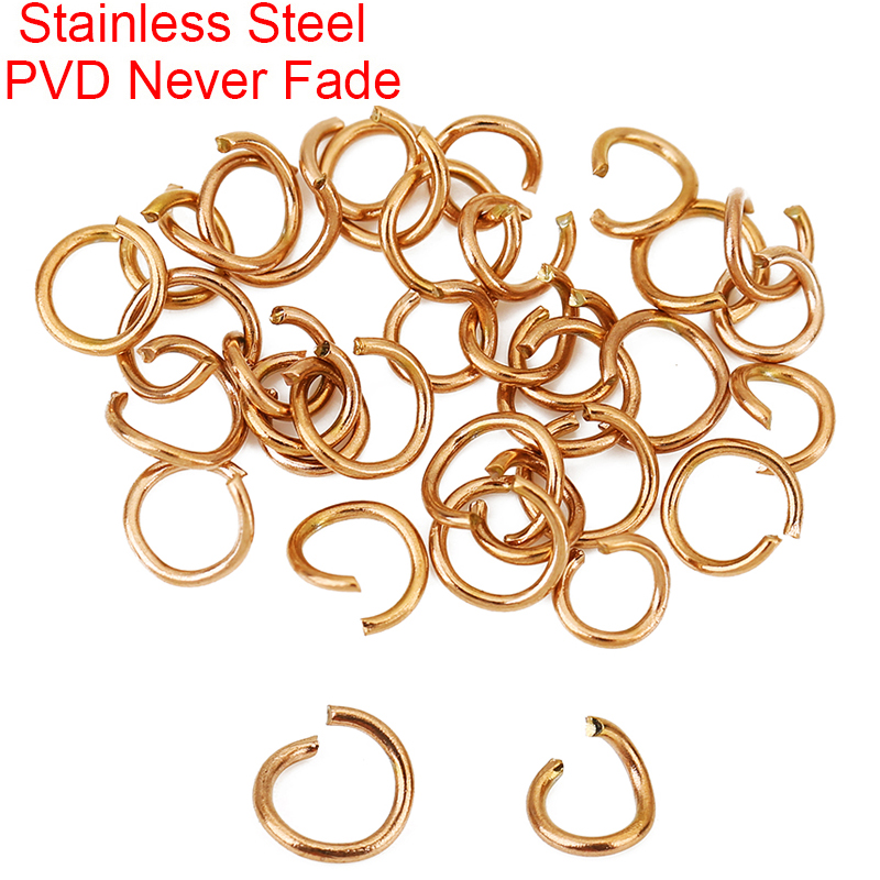 Gold Plated Ring - 100個入り ローズゴールドメッキ ステンレス製 オープンジャンプリング 3 4