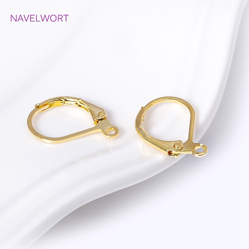 Gold Plated Ring - ファッションフレンチイヤリングレバーバックイヤーワイヤー 18 K ゴールドメッキイヤリングフッククローズドリング付き DIY イヤリング作成アクセサリー