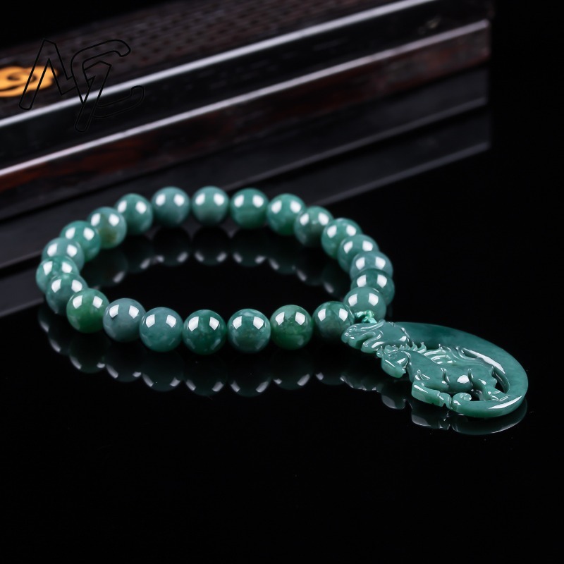 天然翡翠ブルーウォーター干支馬ビーズ手編みブレスレット高級ジ - Luxury Gifts Jewelry & Watches Namfleg Mostar のレビューと価格