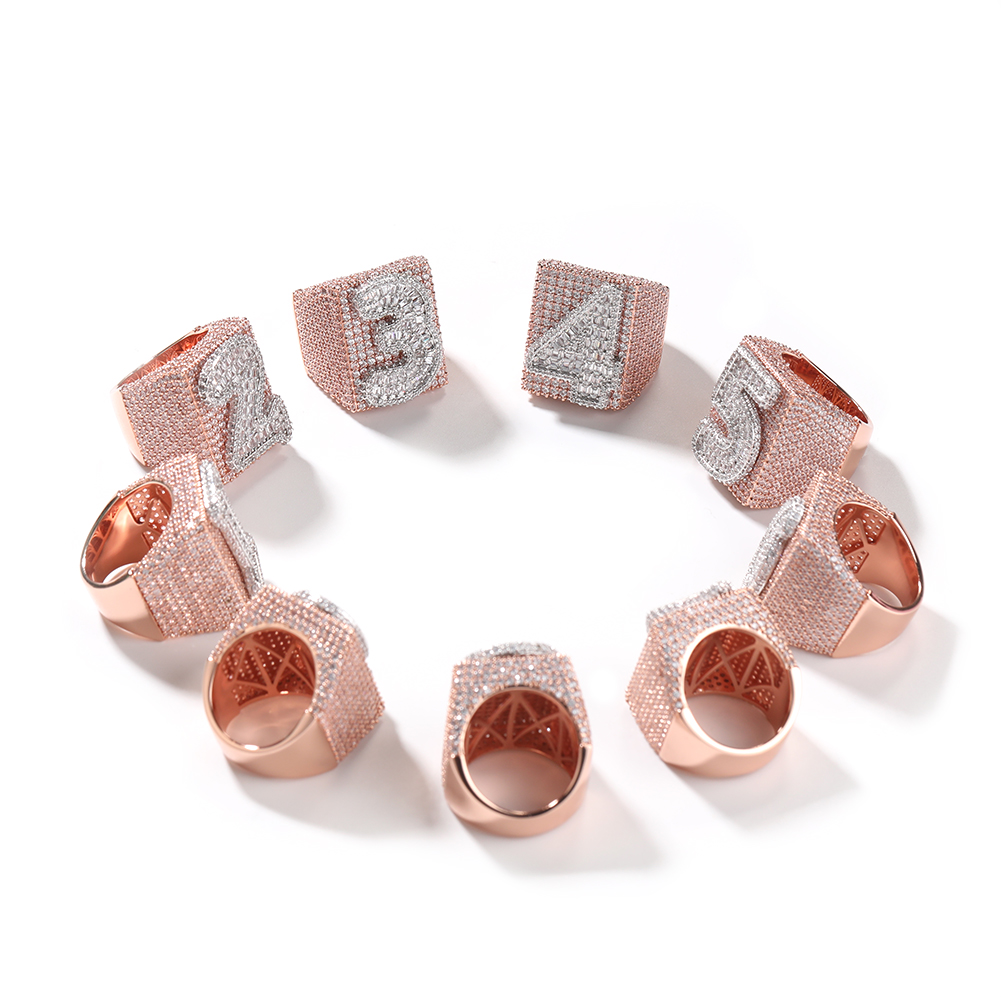 Uwin ビッグスクエアカスタムリング タイポグラフィックラ - Statement Cocktail Ring のレビューと価格
