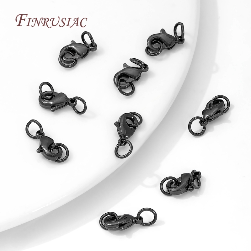 9.5mm 12mm 15mm ブラックカラー真鍮ロブスター - Gold Plated Ring のレビューと価格