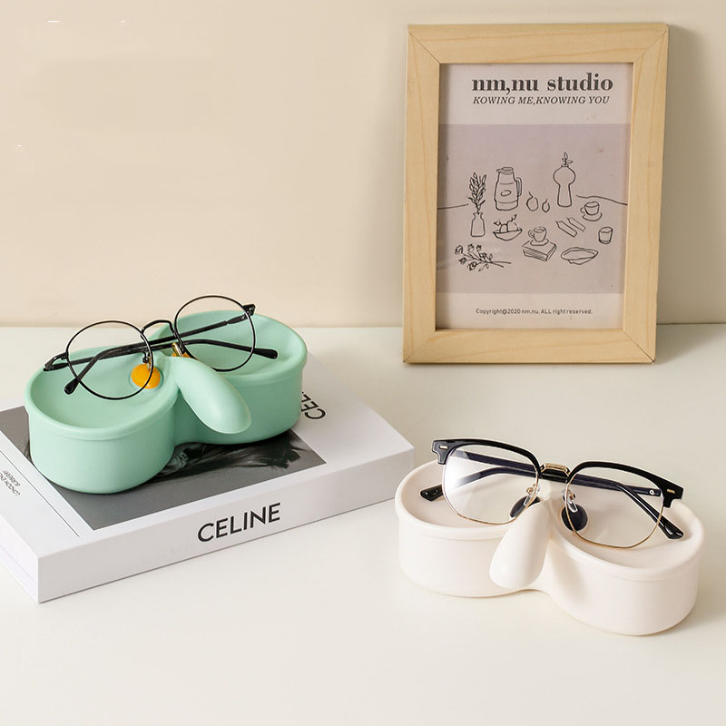 かわいいメガネ収納ボックス漫画鼻型メガネスタンドデスクトップ - Jewelry Eyewear Watches & Accessories のレビューと価格
