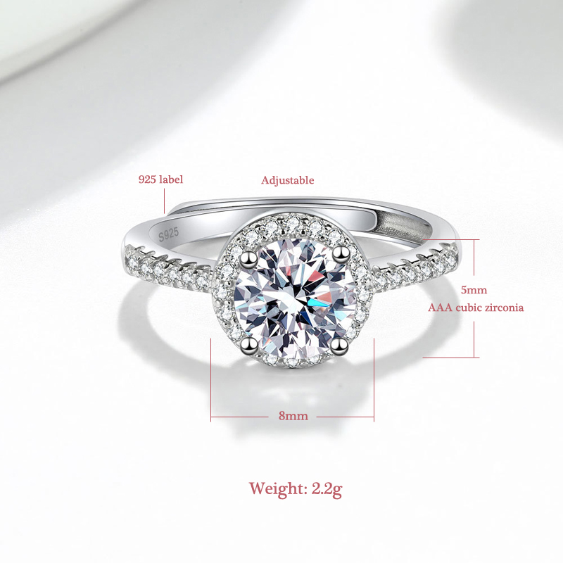 女性用スターリングシルバーとキュービックジルコニアの調節可能 - Statement Cocktail Ring のレビューと価格