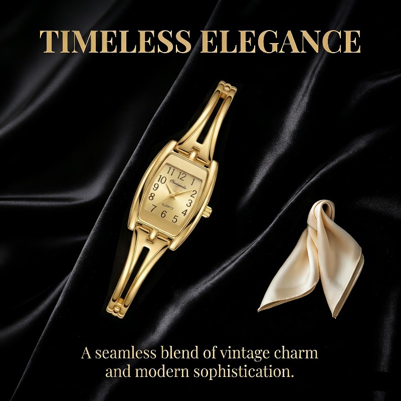 高級女性用腕時計ファッション長方形合金時計ストラップブレスレ - Jewelry Watches Vintage のレビューと価格