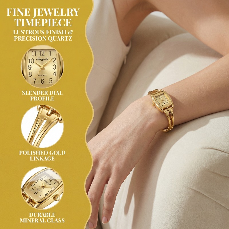高級女性用腕時計ファッション長方形合金時計ストラップブレスレ - Jewelry Watches Vintage のレビューと価格
