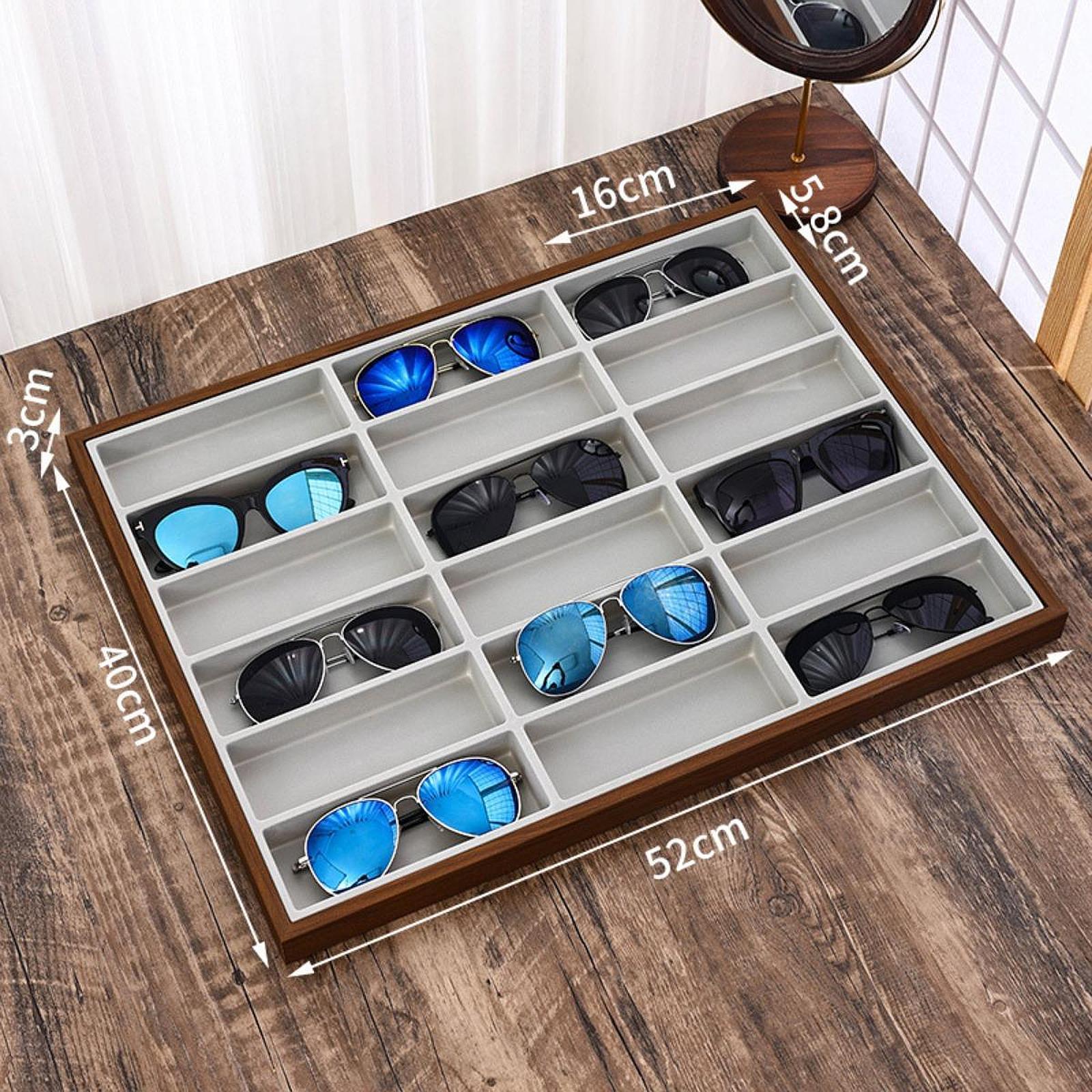 メガネオーガナイザーボックス 18コンパートメント収納トレイ - Jewelry Eyewear Watches & Accessories のレビューと価格