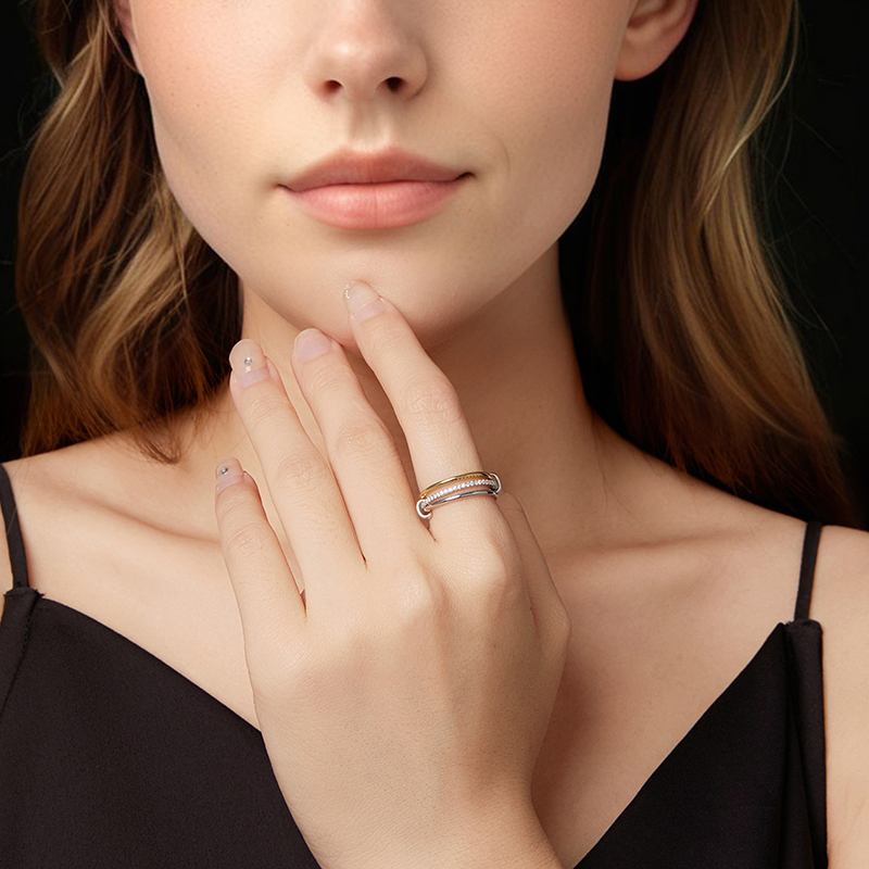 Bamoer U Biclor モアッサナイトリング 925 - Statement Cocktail Ring のレビューと価格