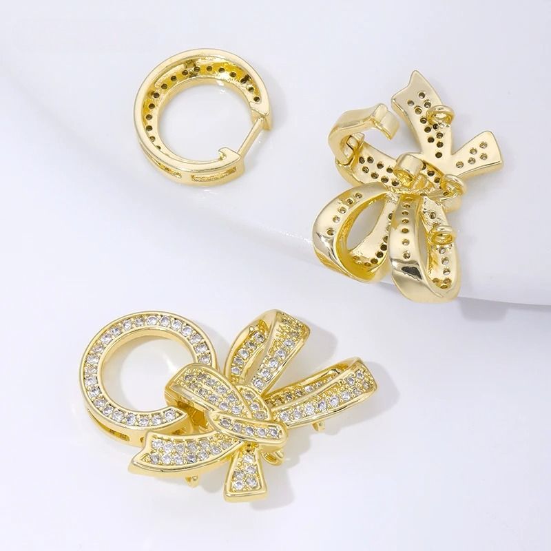 18K ゴールドメッキパールクラスプコネクタ象嵌ジルコン 3 - Gold Plated Ring のレビューと価格