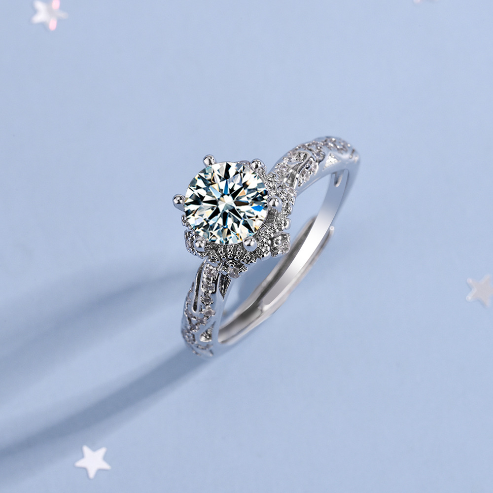 新しい925スターリングシルバーリング モアサナイト シンプ - Statement Cocktail Ring のレビューと価格