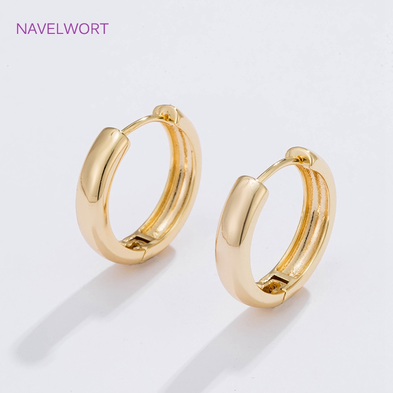 6 サイズのゴールドメッキサークルフープイヤリング女性ギフト - Gold Plated Ring のレビューと価格