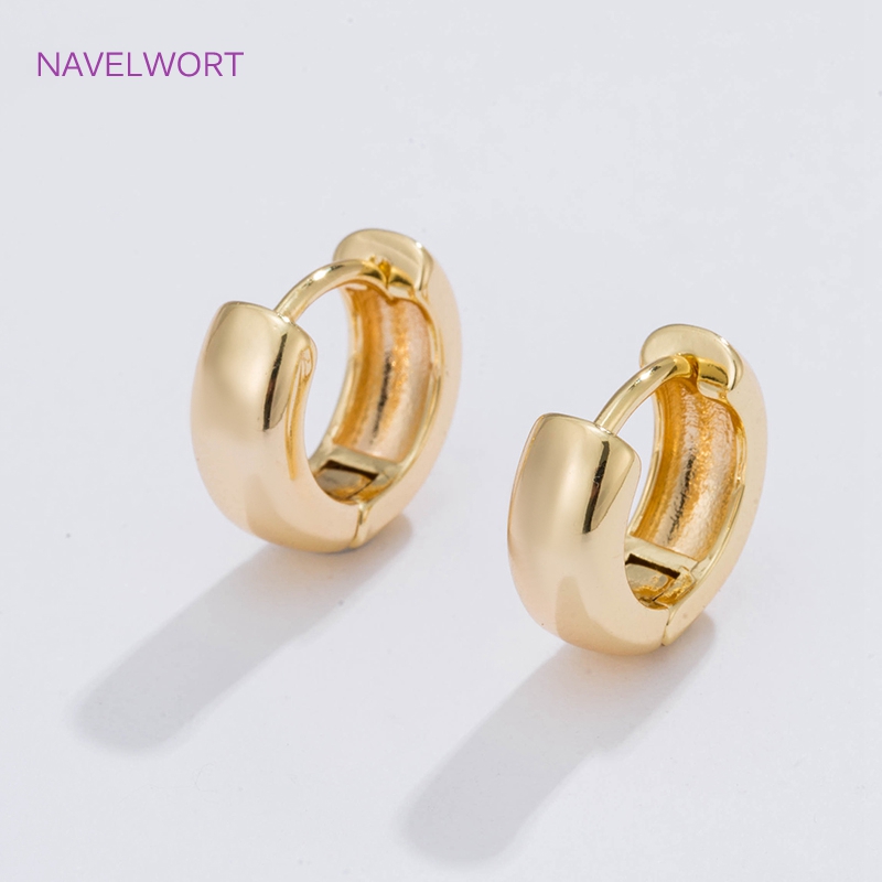 6 サイズのゴールドメッキサークルフープイヤリング女性ギフト - Gold Plated Ring のレビューと価格