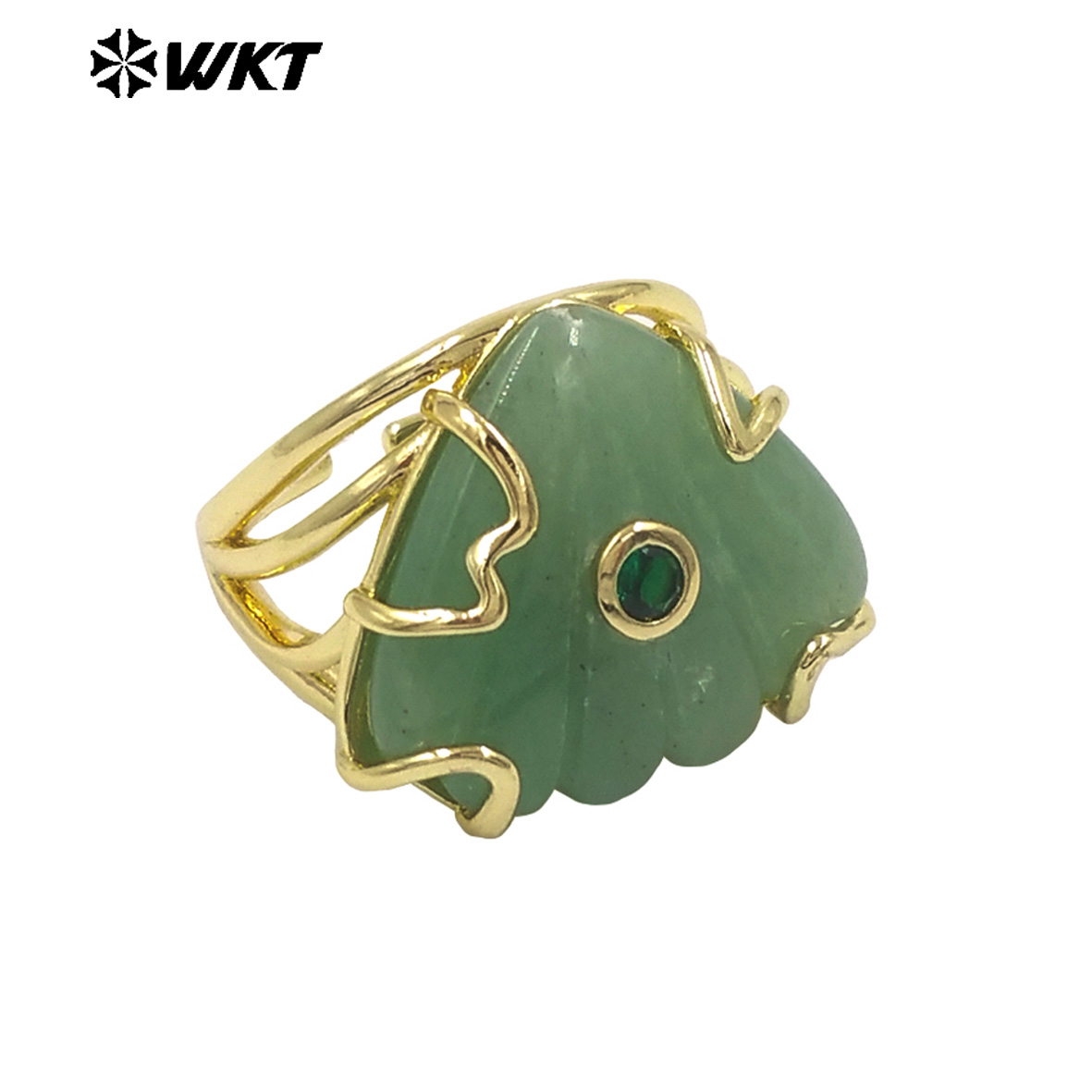 WT-R614 三角形のカラーストーンと18Kゴールドメッキ - Turquoise Stone Ring のレビューと価格