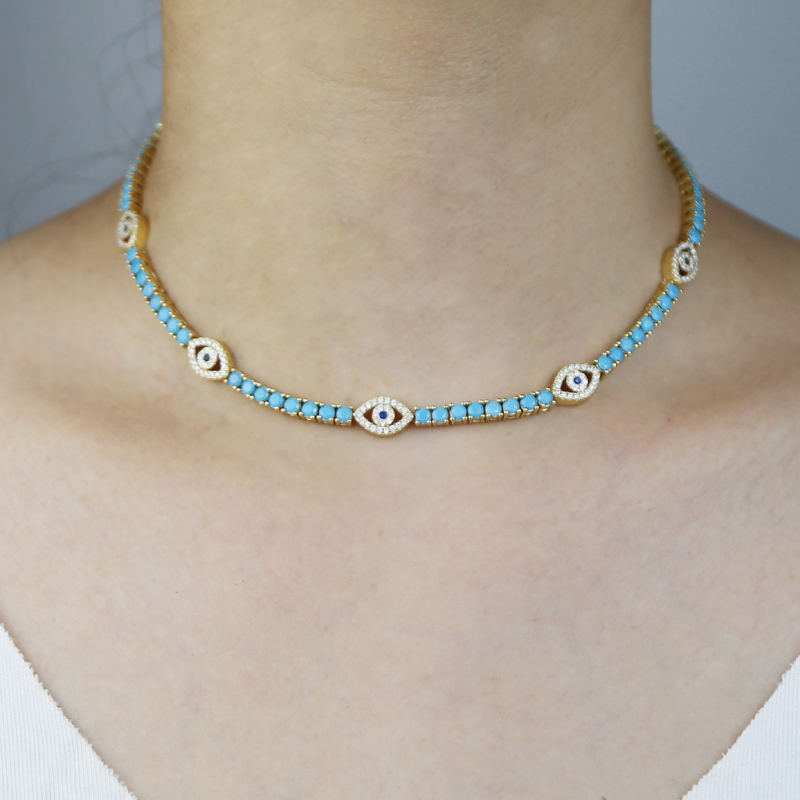 新しいファッションチャームブルーターコイズストーンテニスチェ - Turquoise Stone Ring のレビューと価格
