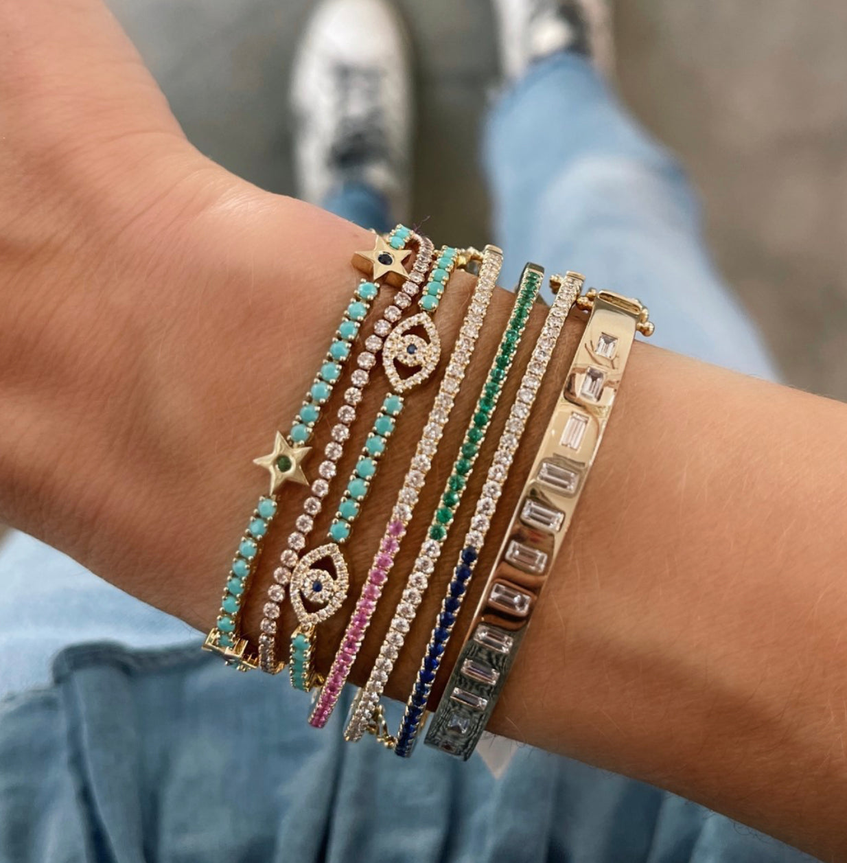 新しいファッションチャームブルーターコイズストーンテニスチェ - Turquoise Stone Ring のレビューと価格