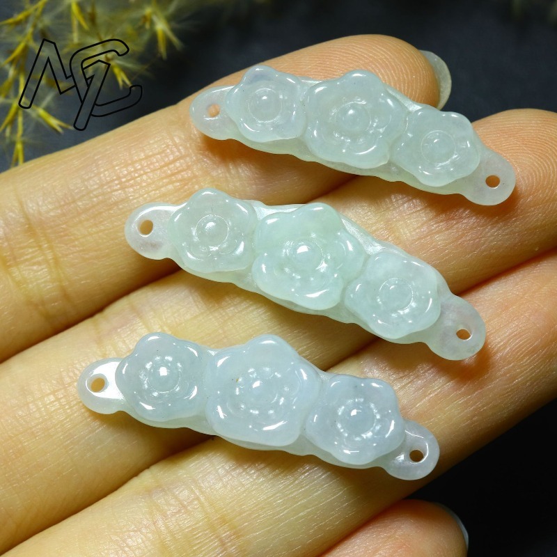 1pc 天然翡翠エメラルドフラワーハンドカード DIY アク - Luxury Gifts Jewelry & Watches Namfleg Mostar のレビューと価格