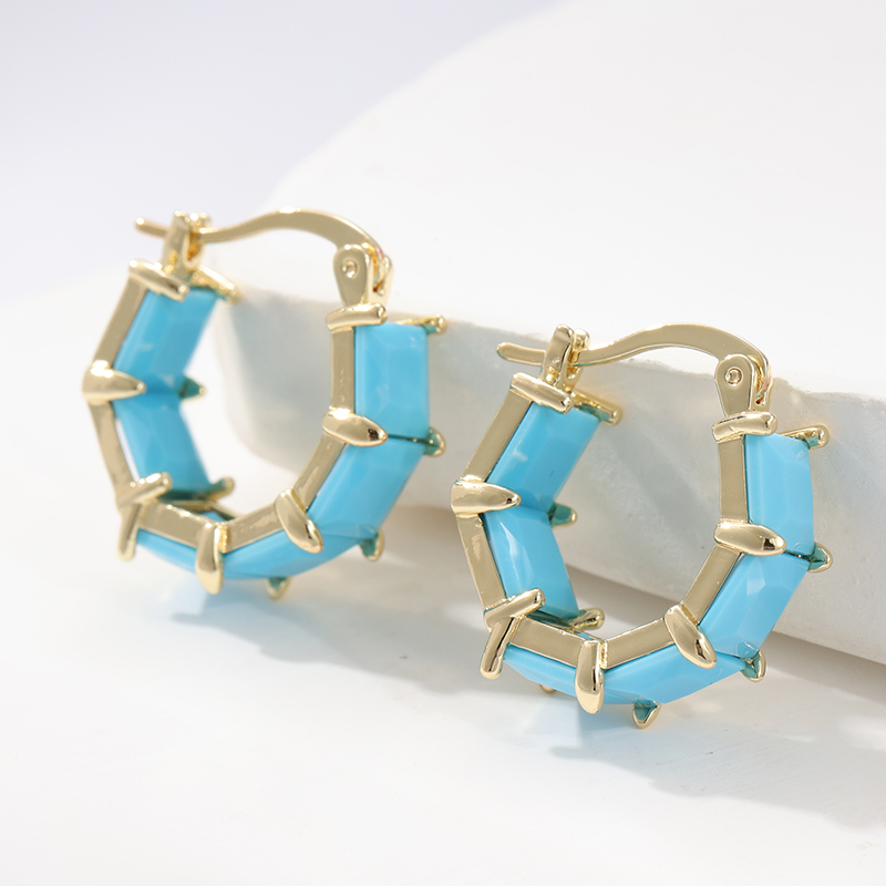 ファッションクラシックターコイズチェックイヤリング女性用ヴィ - Turquoise Stone Ring のレビューと価格