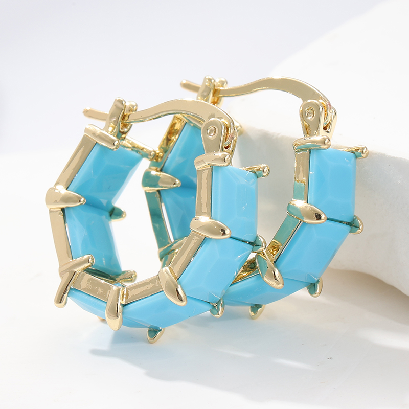 ファッションクラシックターコイズチェックイヤリング女性用ヴィ - Turquoise Stone Ring のレビューと価格