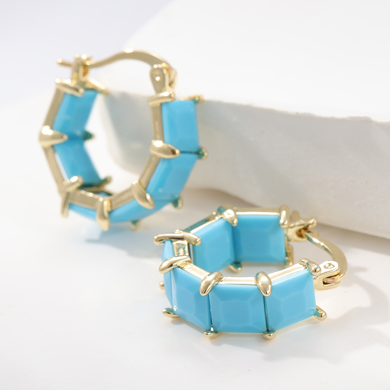 ファッションクラシックターコイズチェックイヤリング女性用ヴィ - Turquoise Stone Ring のレビューと価格