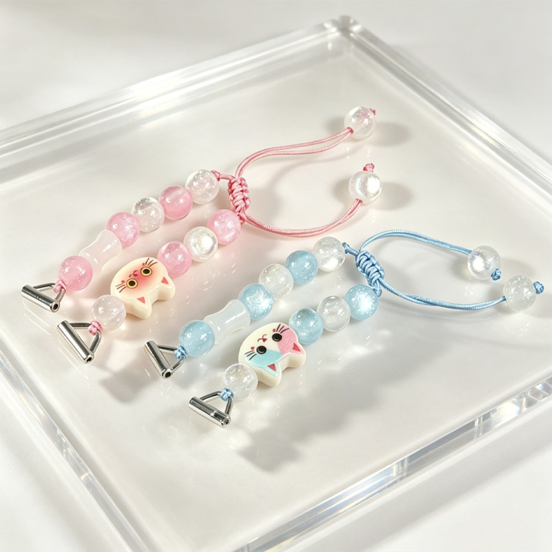 マカロンビーズスマートウォッチストラップ漫画猫織りバンドユニ - Watch Strap Replacement のレビューと価格