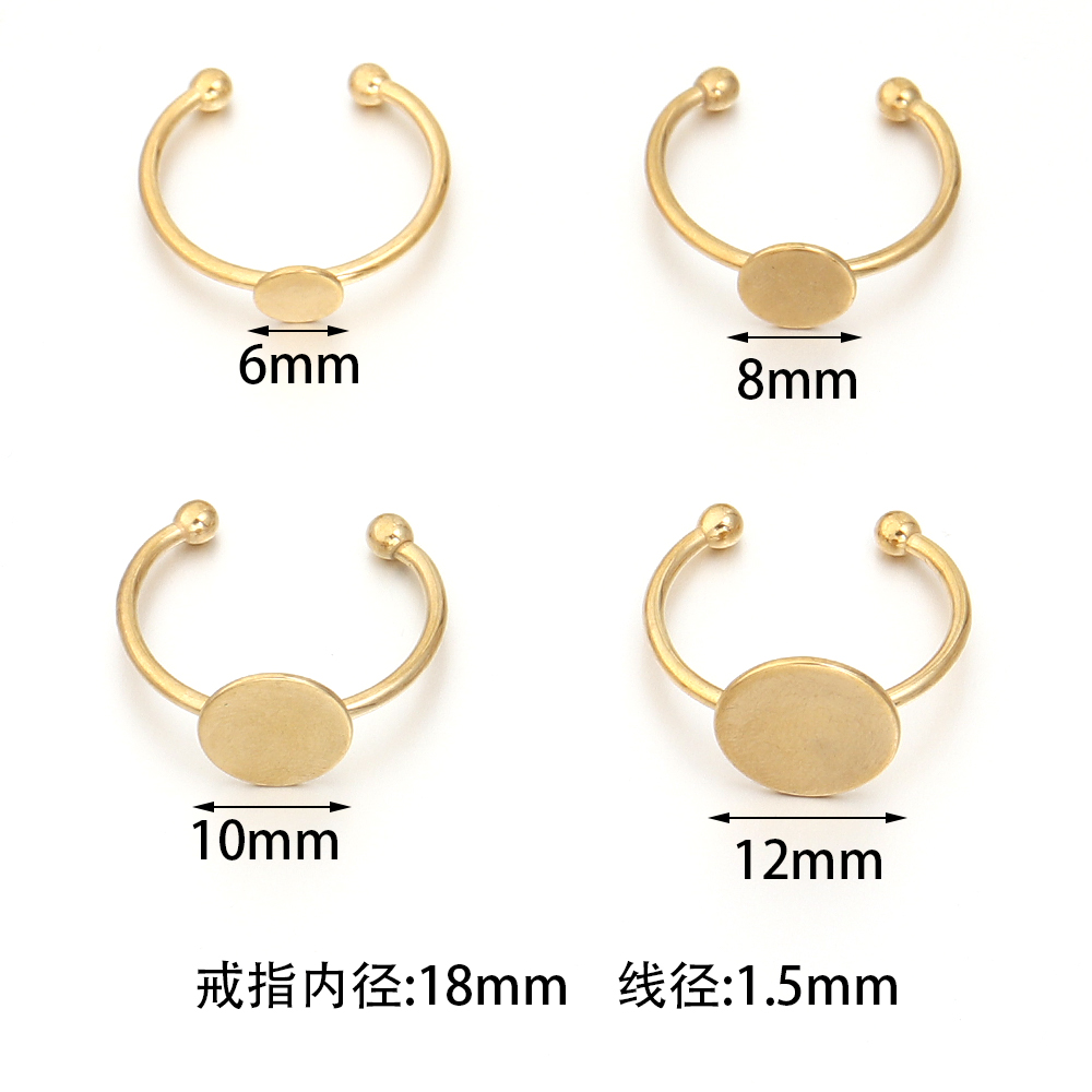 5点/バッチステンレスメッキブランク台座リングセットCabo - Gold Plated Ring のレビューと価格