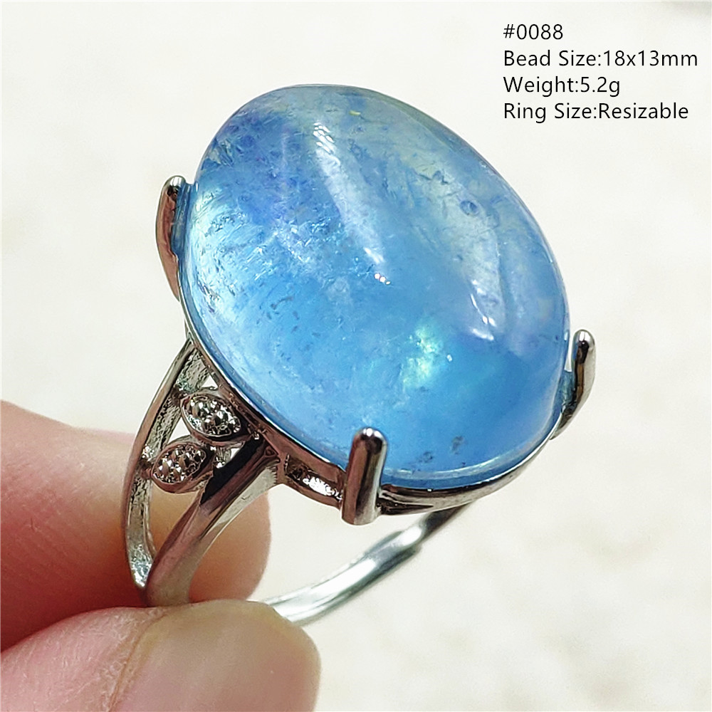 女性用ナチュラルブルーアクアマリンビーズリング,調節可能なブ - Turquoise Stone Ring のレビューと価格