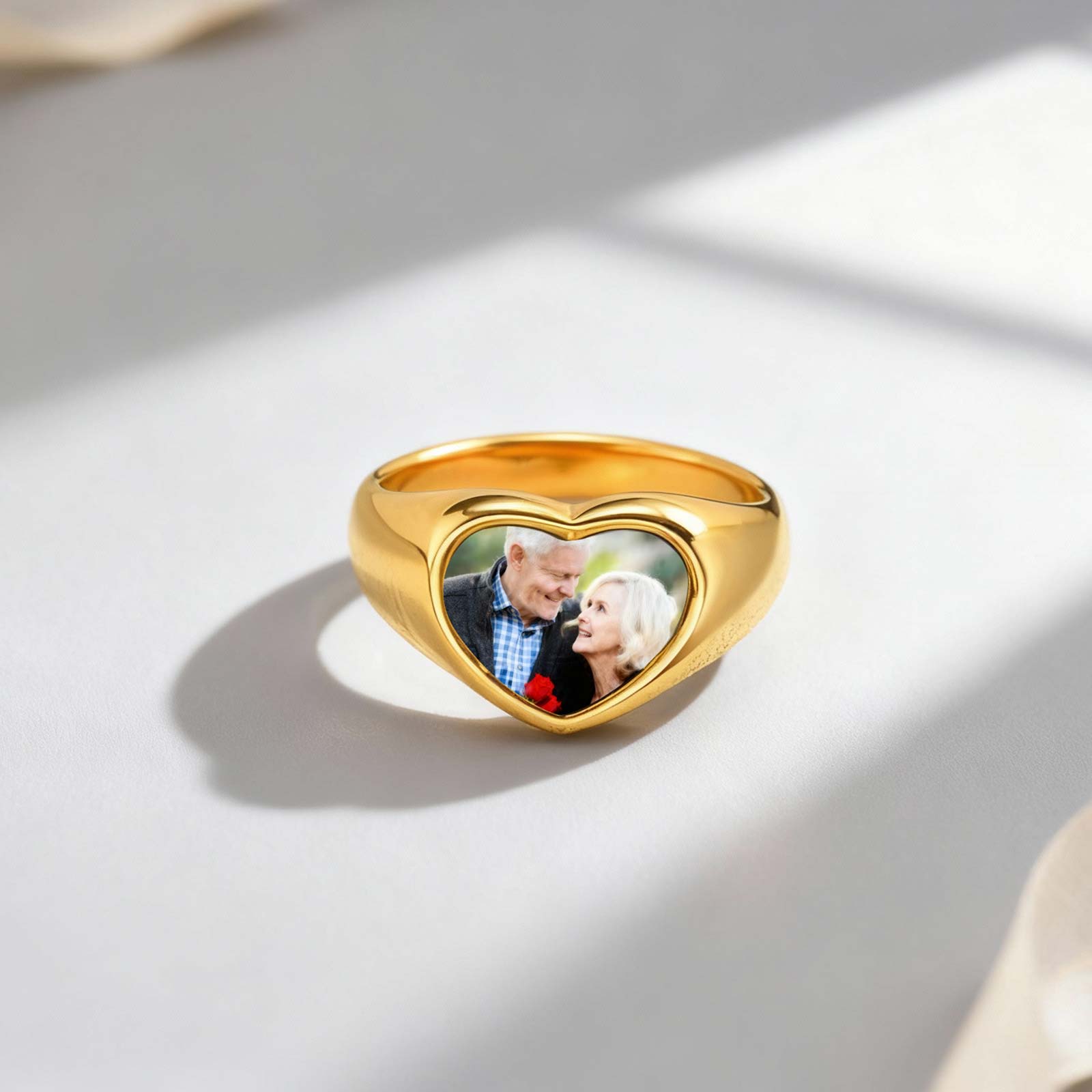 カスタム写真シグネットリング女性用ステンレス鋼ロゴシンボル画 - Statement Cocktail Ring のレビューと価格