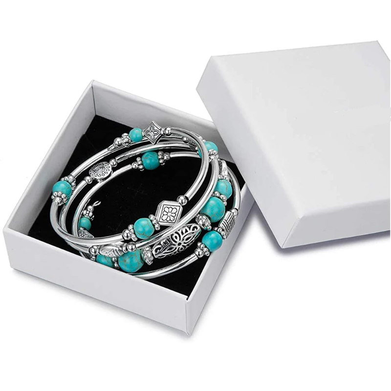 天然石のターコイズブレスレット,女性,ママ,女の子へのギフト - Turquoise Stone Ring のレビューと価格