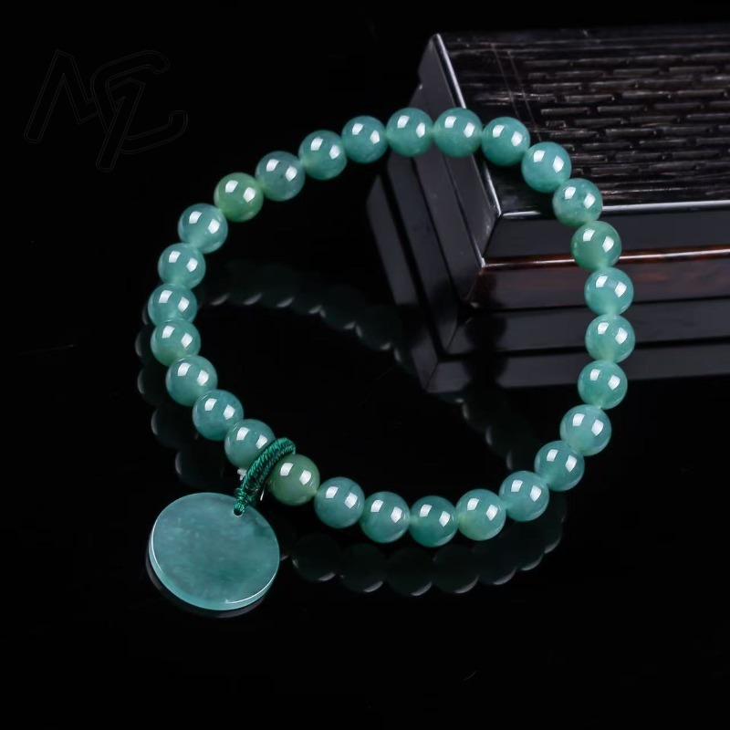 天然翡翠ブルーウォーターナッシングプレートビーズ手編みブレス - Luxury Gifts Jewelry & Watches Namfleg Mostar のレビューと価格