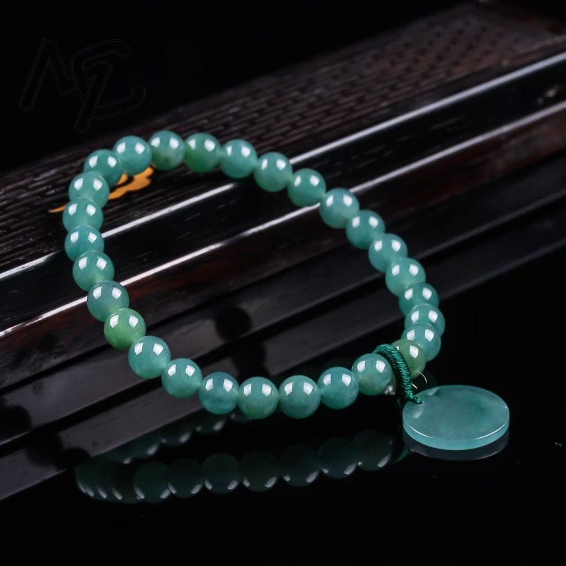 天然翡翠ブルーウォーターナッシングプレートビーズ手編みブレス - Luxury Gifts Jewelry & Watches Namfleg Mostar のレビューと価格