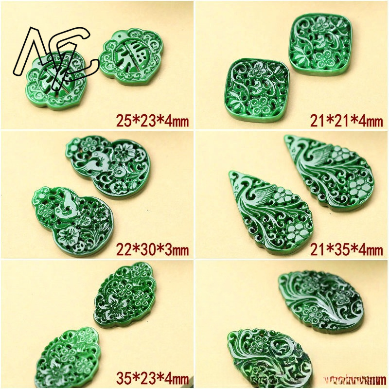 2 個 DIY ナチュラルドライグリーンエメラルド中空アウト - Luxury Gifts Jewelry & Watches Namfleg Mostar のレビューと価格