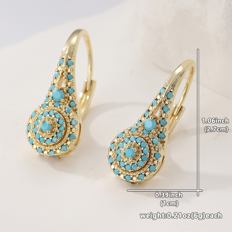 エレガントなファッション合成ターコイズゴールデンメッキフープ - Turquoise Stone Ring のレビューと価格