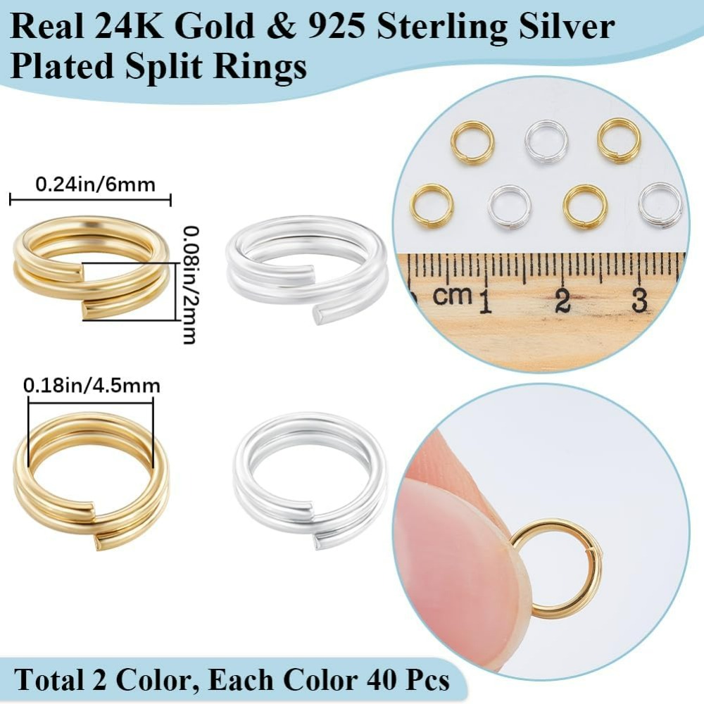 1 ボックス 80 個分割ジャンプリング 24K ゴールドと - Gold Plated Ring のレビューと価格