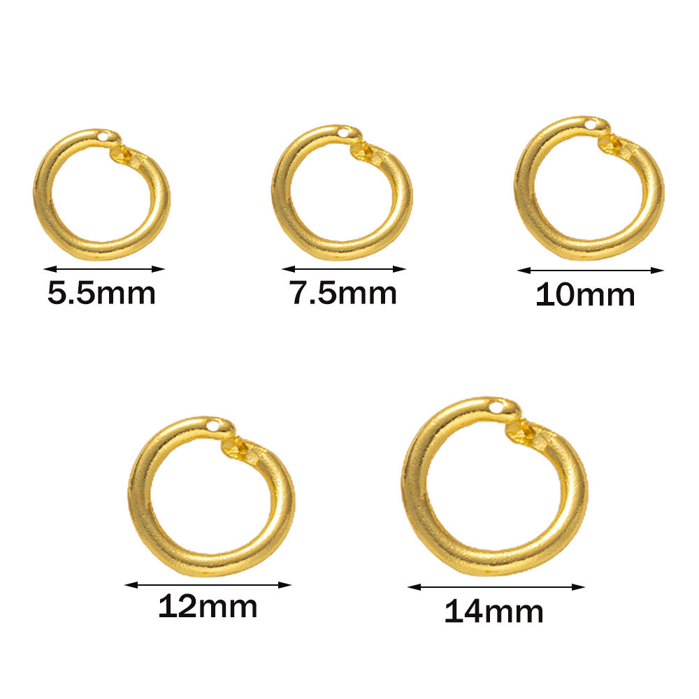 10個入り 18K金メッキ真鍮製 ロック式丸型クリンプジャン - Gold Plated Ring のレビューと価格