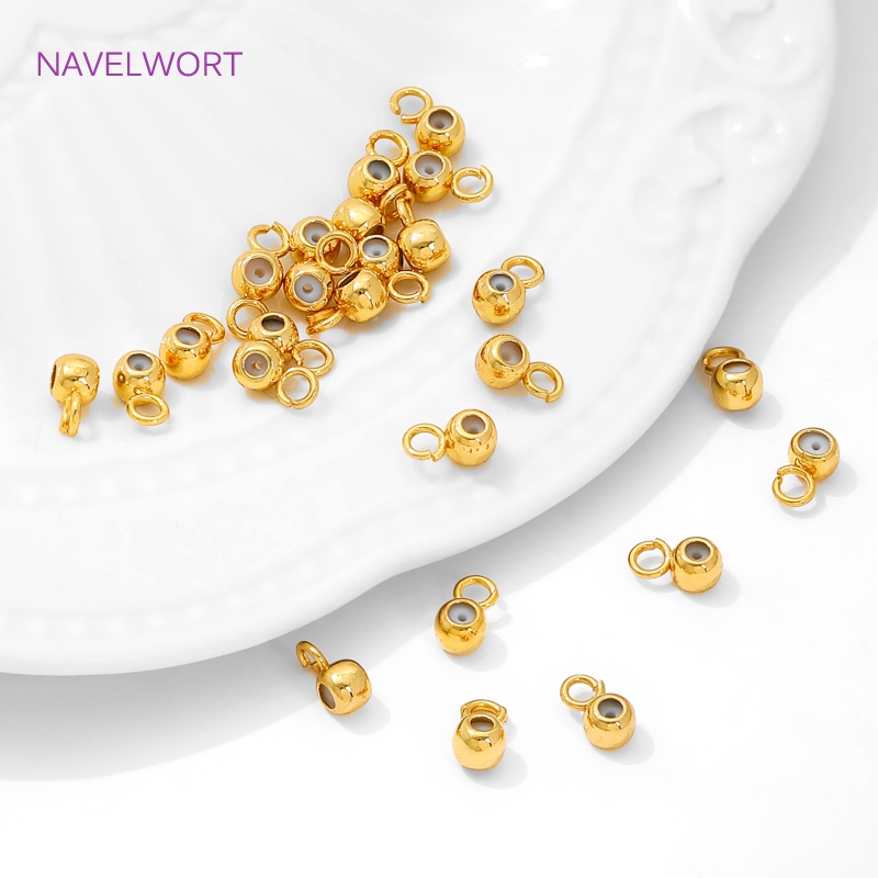 18K金メッキシリコンポジショニングエンドビーズ（リング付き - Gold Plated Ring のレビューと価格