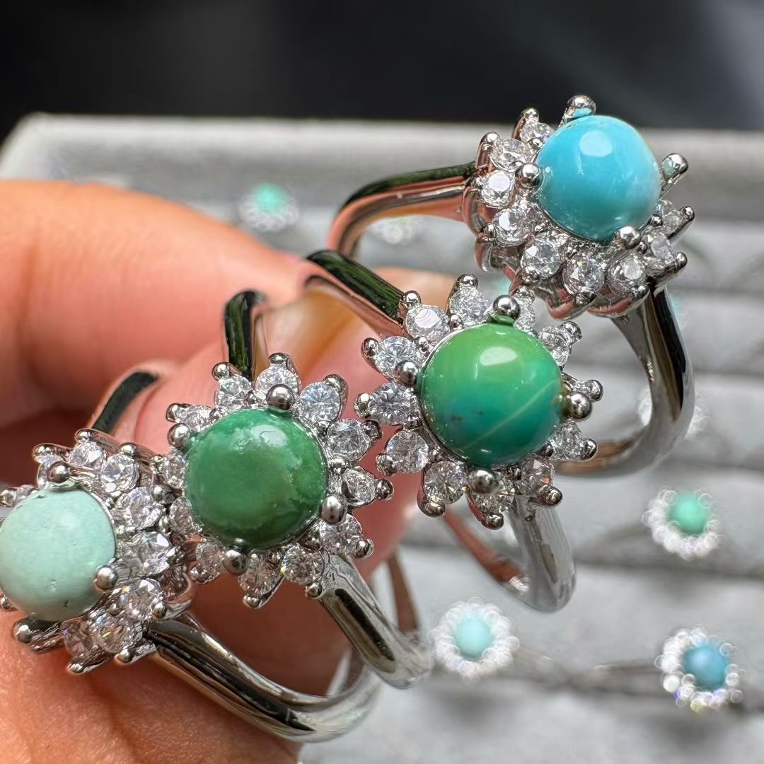 1Pc Fengbaowu 天然ターコイズリング 4 ミリメ - Turquoise Stone Ring のレビューと価格
