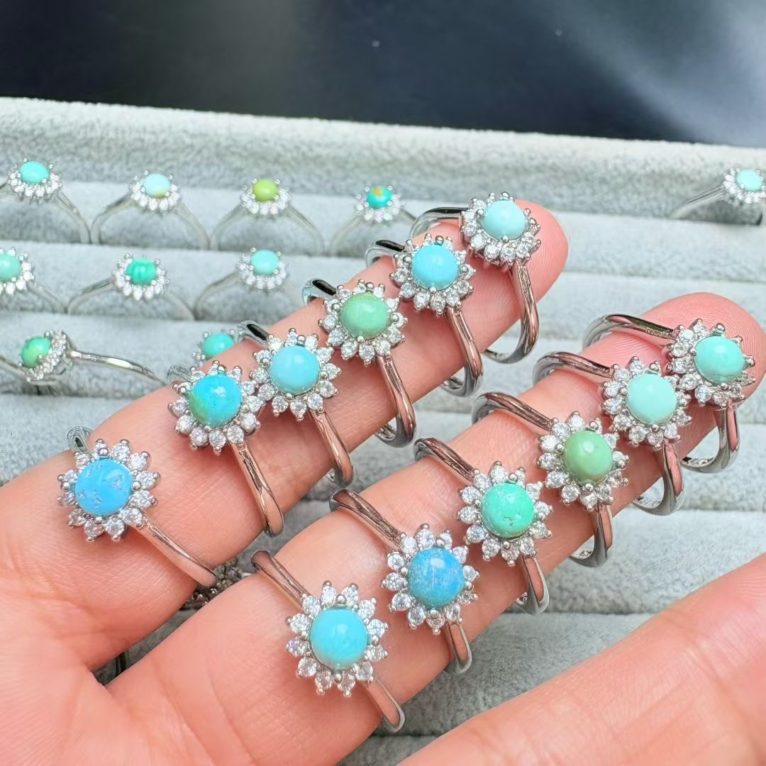 1Pc Fengbaowu 天然ターコイズリング 4 ミリメ - Turquoise Stone Ring のレビューと価格