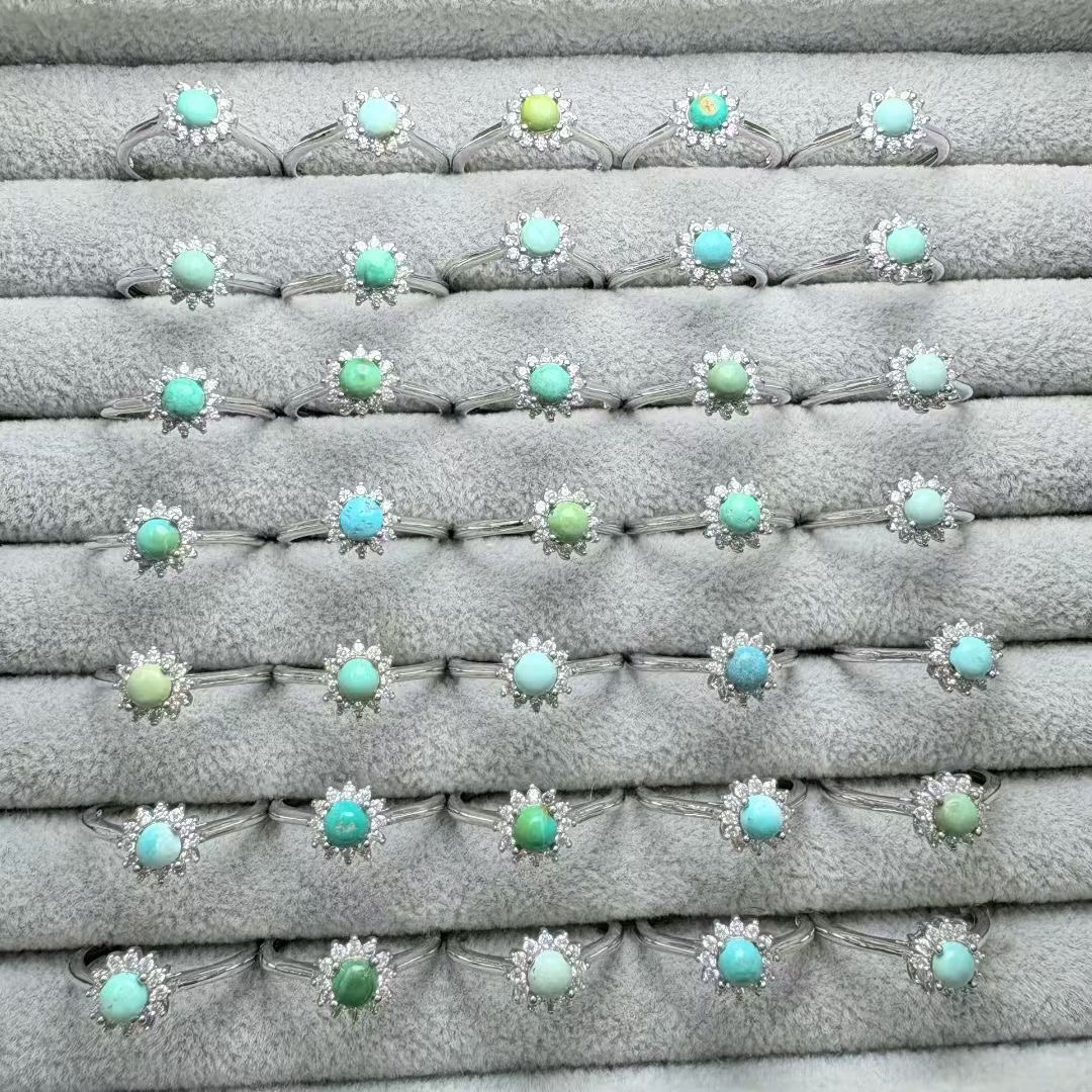 1Pc Fengbaowu 天然ターコイズリング 4 ミリメ - Turquoise Stone Ring のレビューと価格